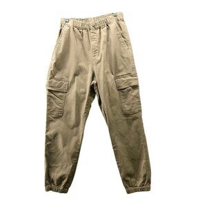 Uniqlo Kids 12/13 Cargo Jogger Pants Khaki Extra Stretch Pull On Baggy